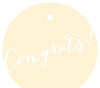 Congrats! Circle Gift Tags, Whimsical Style-Set of 24-Andaz Press-Ivory-