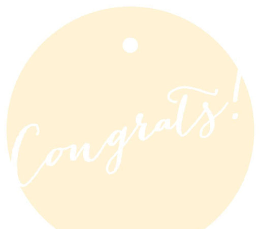 Congrats! Circle Gift Tags, Whimsical Style-Set of 24-Andaz Press-Ivory-