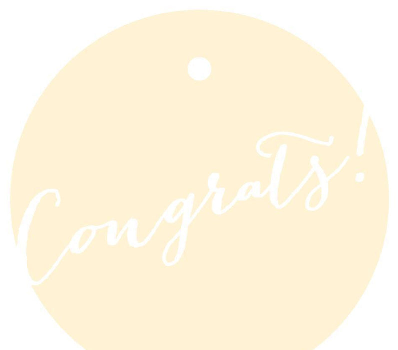 Congrats! Circle Gift Tags, Whimsical Style-Set of 24-Andaz Press-Ivory-