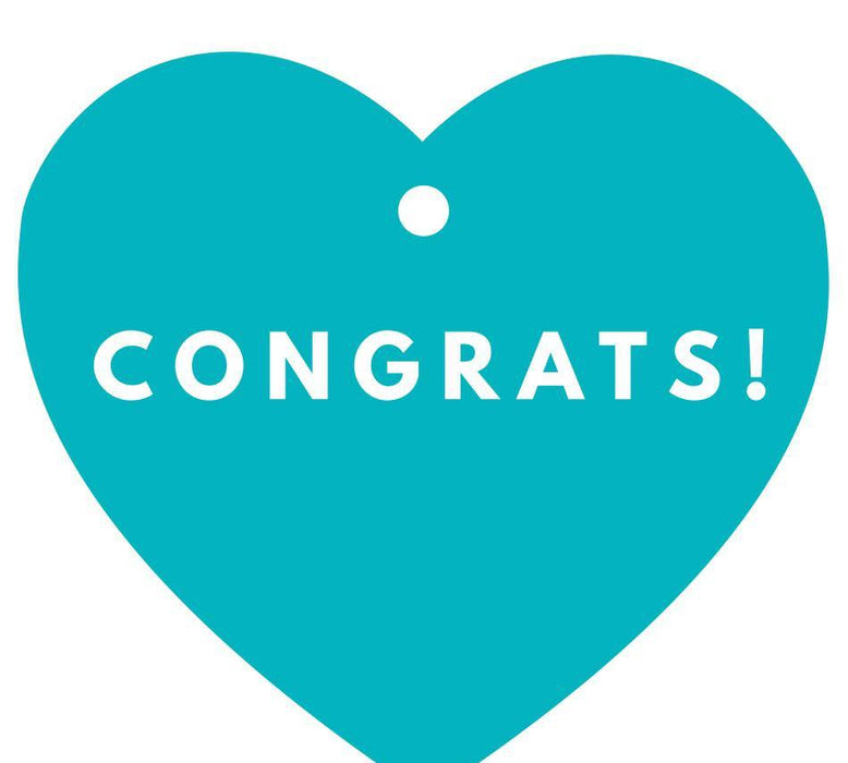 Congrats! Heart Gift Tags, Modern Style-Set of 30-Andaz Press-Aqua-