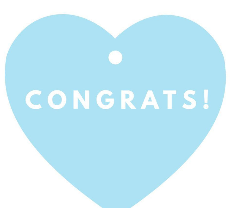 Congrats! Heart Gift Tags, Modern Style-Set of 30-Andaz Press-Baby Blue-