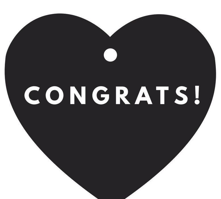 Congrats! Heart Gift Tags, Modern Style-Set of 30-Andaz Press-Black-