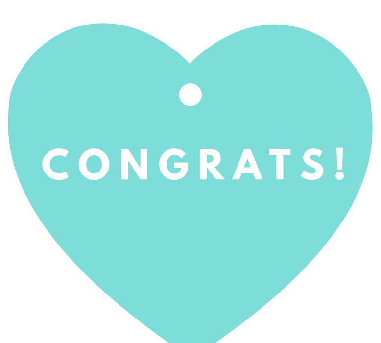 Congrats! Heart Gift Tags, Modern Style-Set of 30-Andaz Press-Diamond Blue-