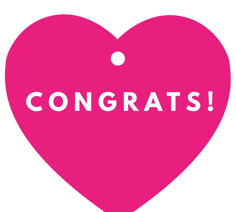 Congrats! Heart Gift Tags, Modern Style-Set of 30-Andaz Press-Fuchsia-