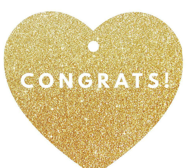 Congrats! Heart Gift Tags, Modern Style-Set of 30-Andaz Press-Gold-