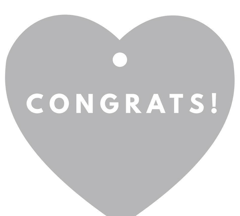 Congrats! Heart Gift Tags, Modern Style-Set of 30-Andaz Press-Gray-