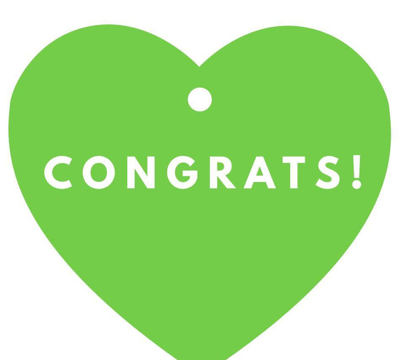 Congrats! Heart Gift Tags, Modern Style-Set of 30-Andaz Press-Kiwi Green-