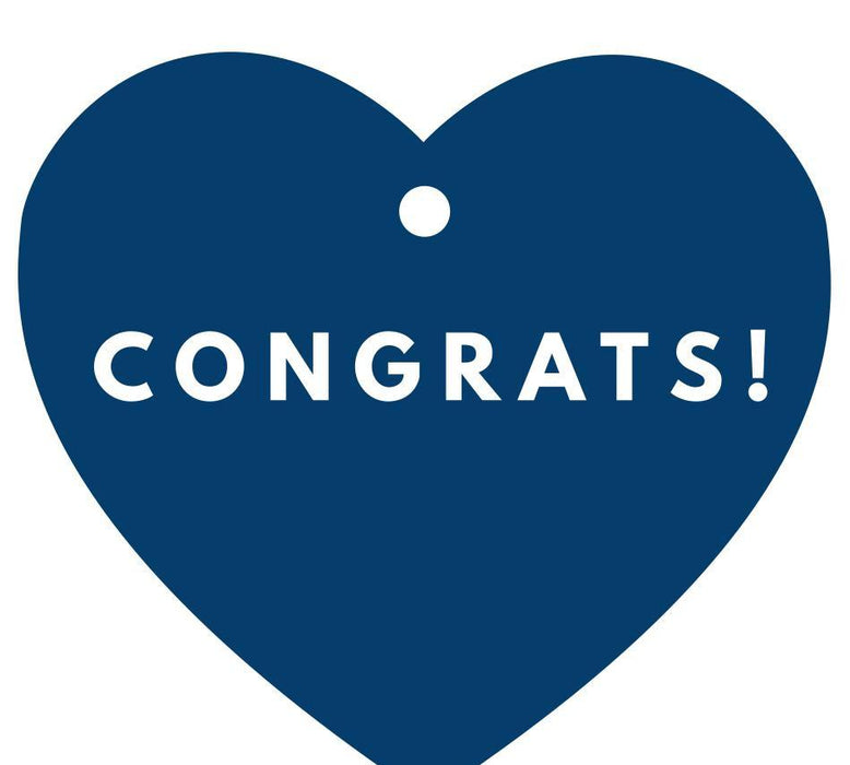 Congrats! Heart Gift Tags, Modern Style-Set of 30-Andaz Press-Navy Blue-