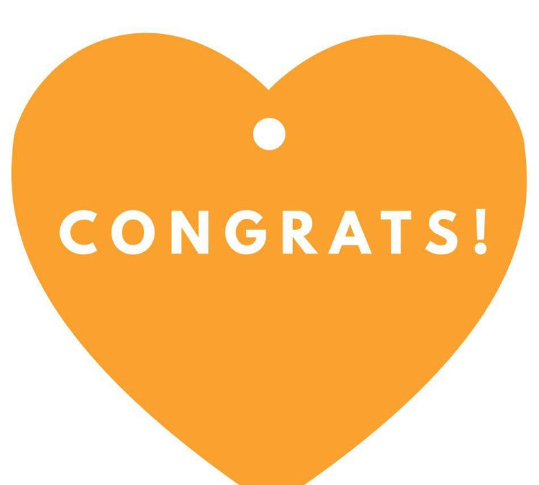 Congrats! Heart Gift Tags, Modern Style-Set of 30-Andaz Press-Orange-