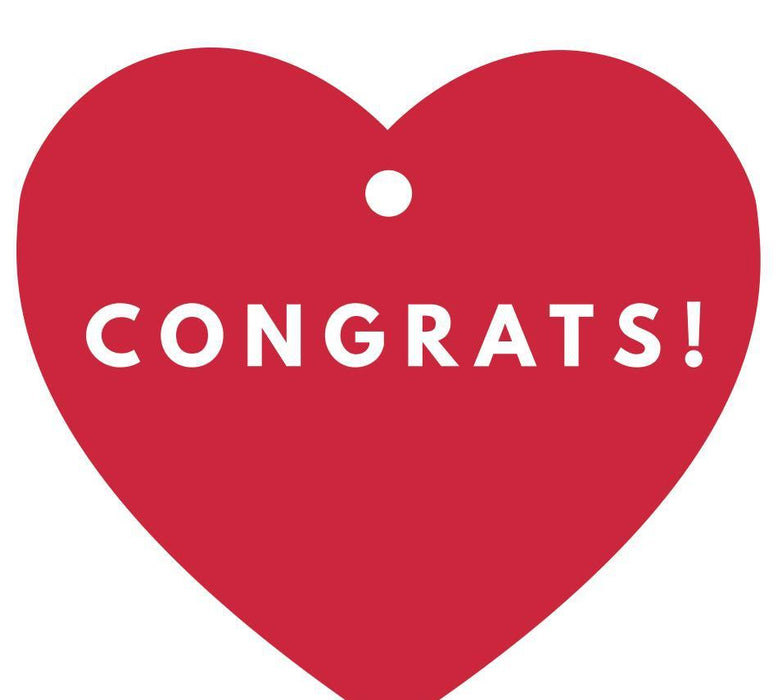 Congrats! Heart Gift Tags, Modern Style-Set of 30-Andaz Press-Red-