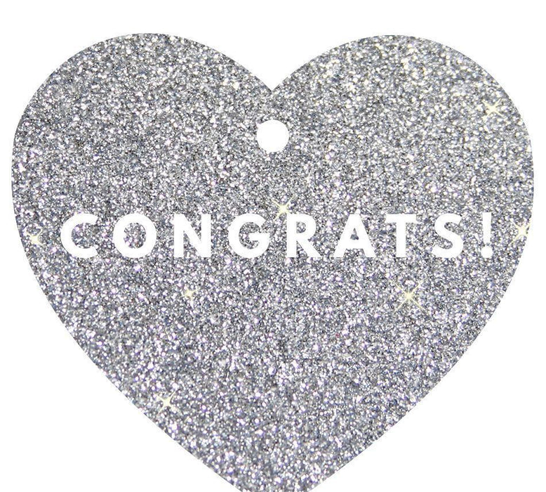 Congrats! Heart Gift Tags, Modern Style-Set of 30-Andaz Press-Silver-