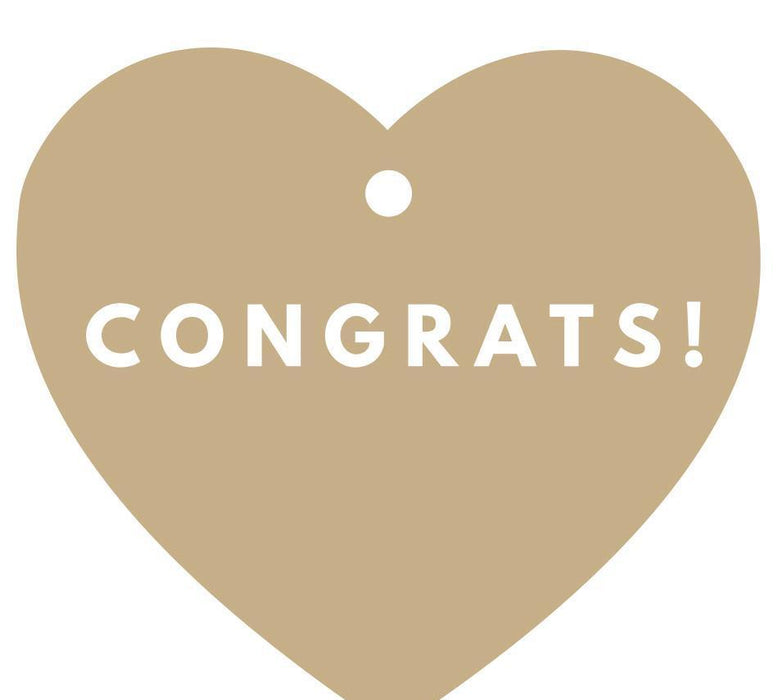 Congrats! Heart Gift Tags, Modern Style-Set of 30-Andaz Press-Tan-