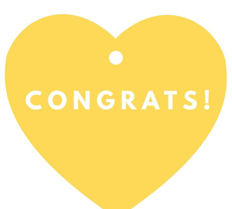 Congrats! Heart Gift Tags, Modern Style-Set of 30-Andaz Press-Yellow-