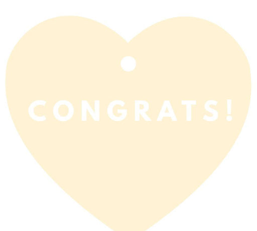 Congrats! Heart Gift Tags, Modern Style-Set of 30-Andaz Press-Ivory-
