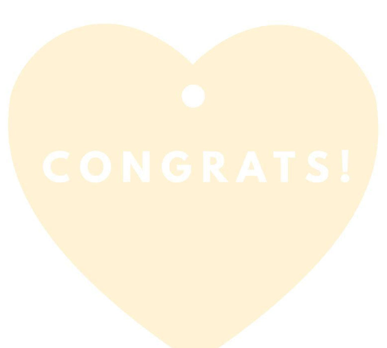 Congrats! Heart Gift Tags, Modern Style-Set of 30-Andaz Press-Ivory-