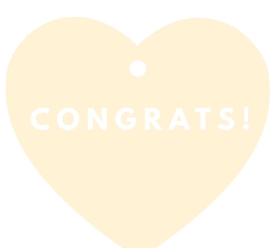 Congrats! Heart Gift Tags, Modern Style-Set of 30-Andaz Press-Ivory-