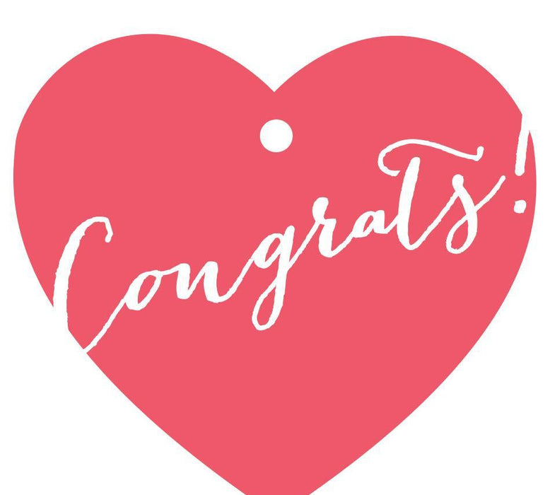 Congrats! Heart Gift Tags, Whimsical Style-Set of 30-Andaz Press-Coral-