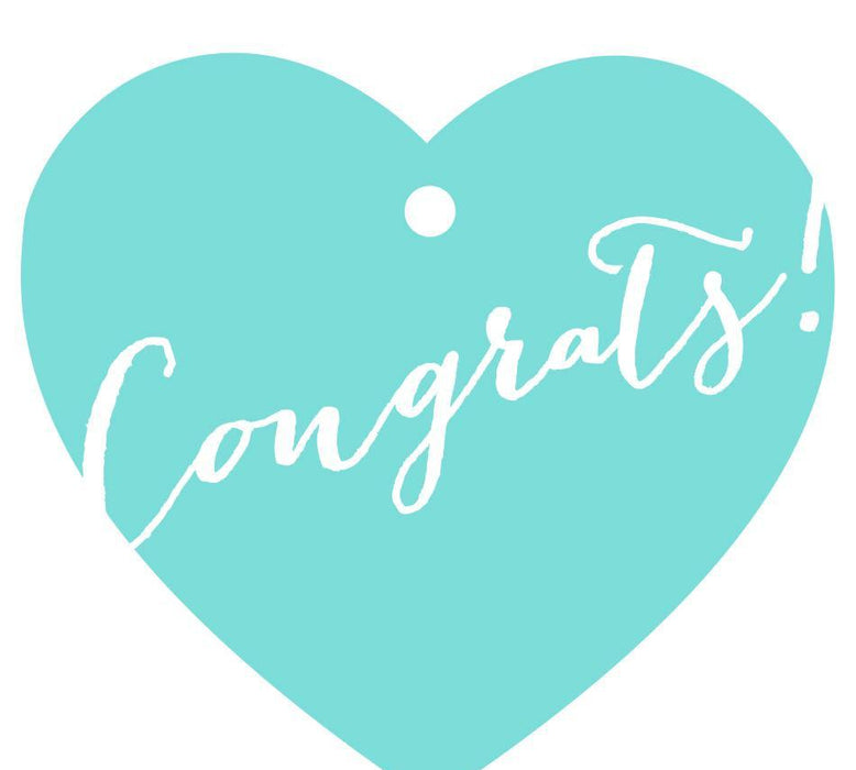 Congrats! Heart Gift Tags, Whimsical Style-Set of 30-Andaz Press-Diamond Blue-