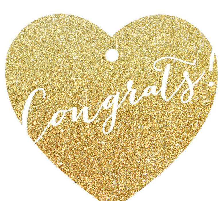 Congrats! Heart Gift Tags, Whimsical Style-Set of 30-Andaz Press-Gold-