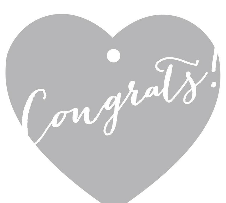 Congrats! Heart Gift Tags, Whimsical Style-Set of 30-Andaz Press-Gray-
