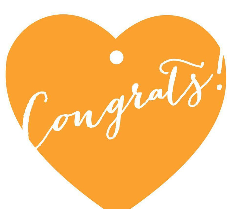 Congrats! Heart Gift Tags, Whimsical Style-Set of 30-Andaz Press-Orange-