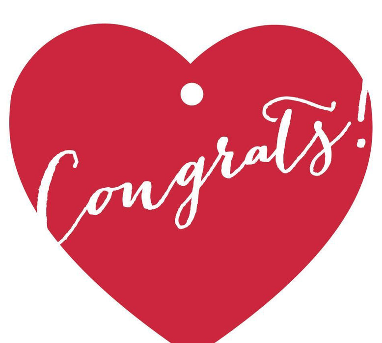Congrats! Heart Gift Tags, Whimsical Style-Set of 30-Andaz Press-Red-