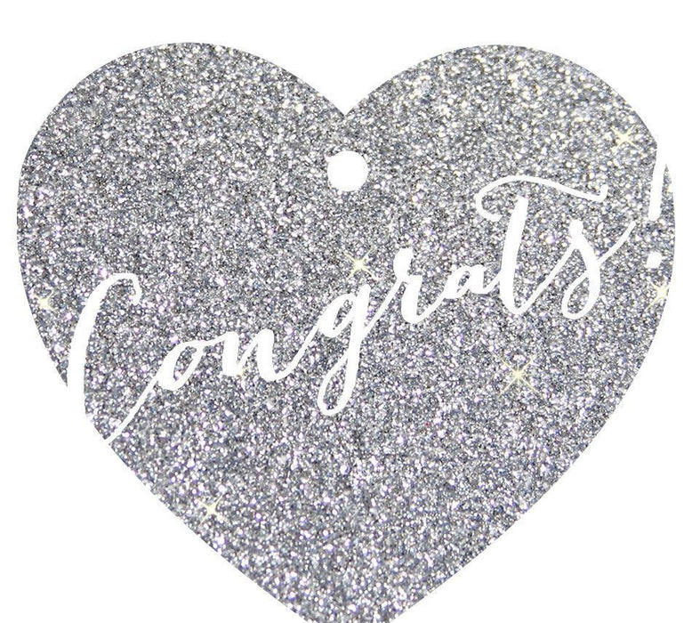 Congrats! Heart Gift Tags, Whimsical Style-Set of 30-Andaz Press-Silver-