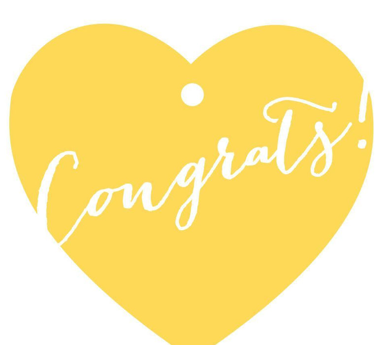 Congrats! Heart Gift Tags, Whimsical Style-Set of 30-Andaz Press-Yellow-