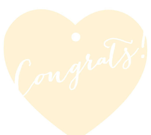 Congrats! Heart Gift Tags, Whimsical Style-Set of 30-Andaz Press-Ivory-