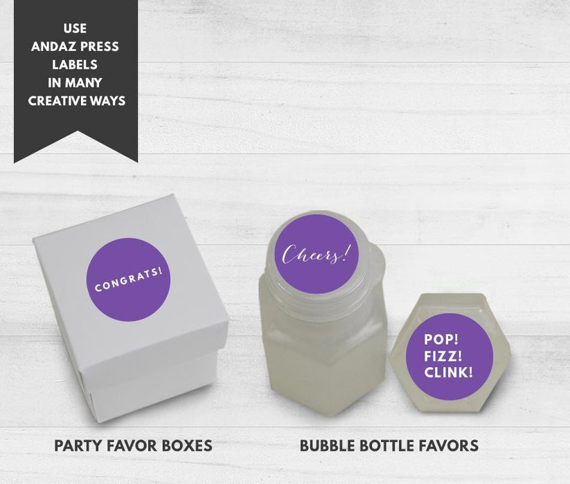 Congrats Pop Fizz Clink Hershey's Kisses Stickers-Set of 216-Andaz Press-Ivory-