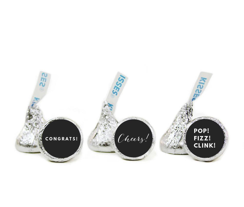 Congrats Pop Fizz Clink Hershey's Kisses Stickers-Set of 216-Andaz Press-Ivory-