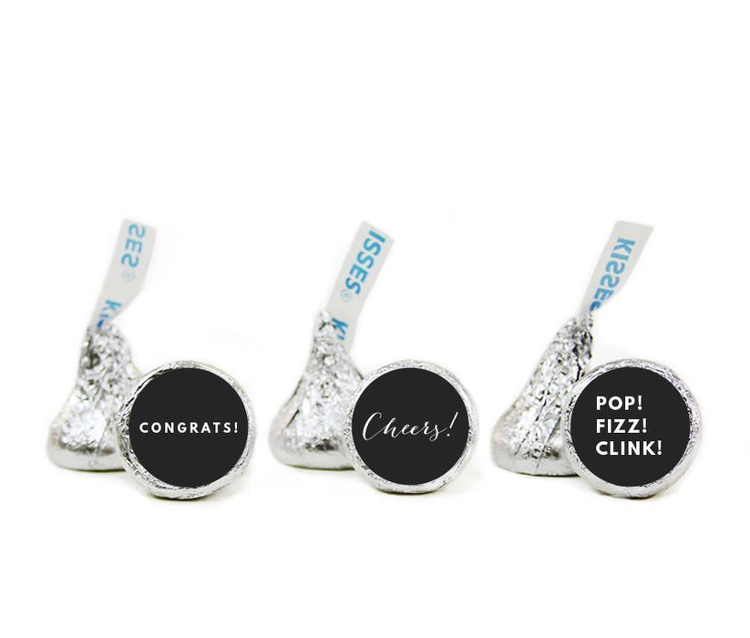 Congrats Pop Fizz Clink Hershey's Kisses Stickers-Set of 216-Andaz Press-Black-