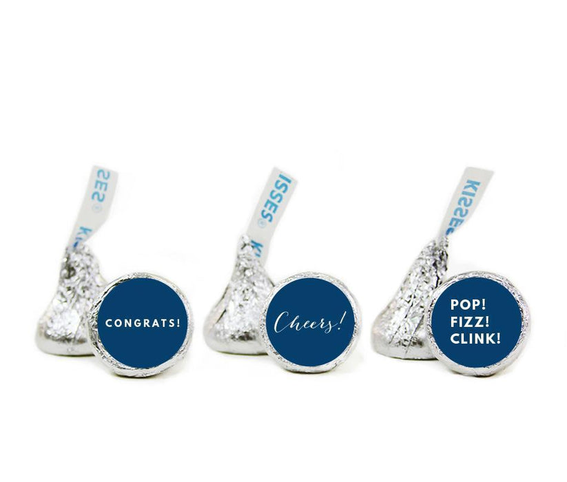 Congrats Pop Fizz Clink Hershey's Kisses Stickers-Set of 216-Andaz Press-Navy Blue-
