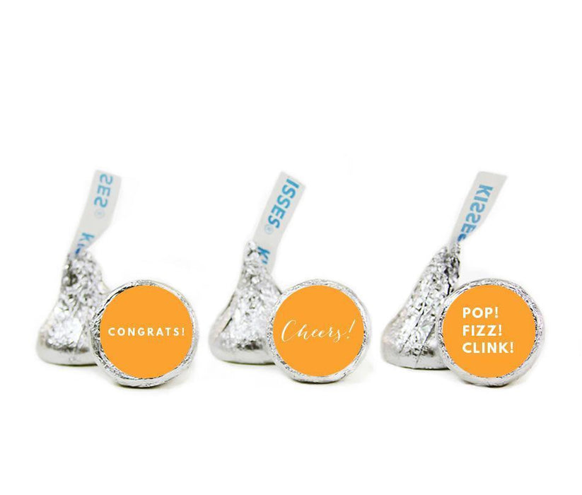 Congrats Pop Fizz Clink Hershey's Kisses Stickers-Set of 216-Andaz Press-Orange-