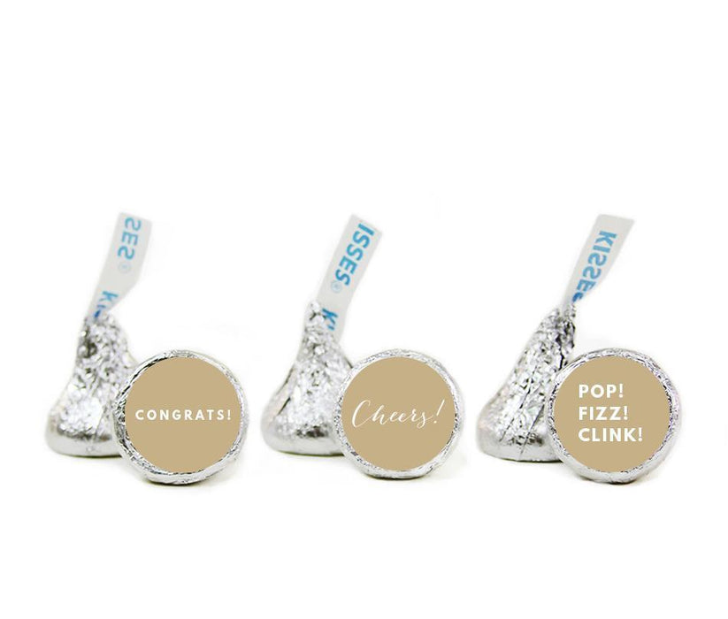 Congrats Pop Fizz Clink Hershey's Kisses Stickers-Set of 216-Andaz Press-Tan-