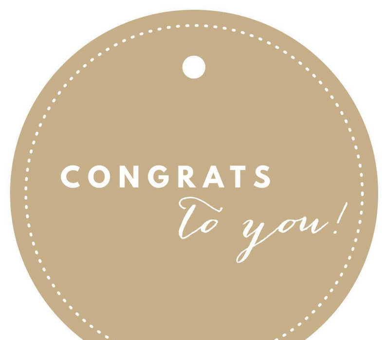 Congrats to You! Circle Gift Tags, Chic Style-Set of 24-Andaz Press-Ivory-