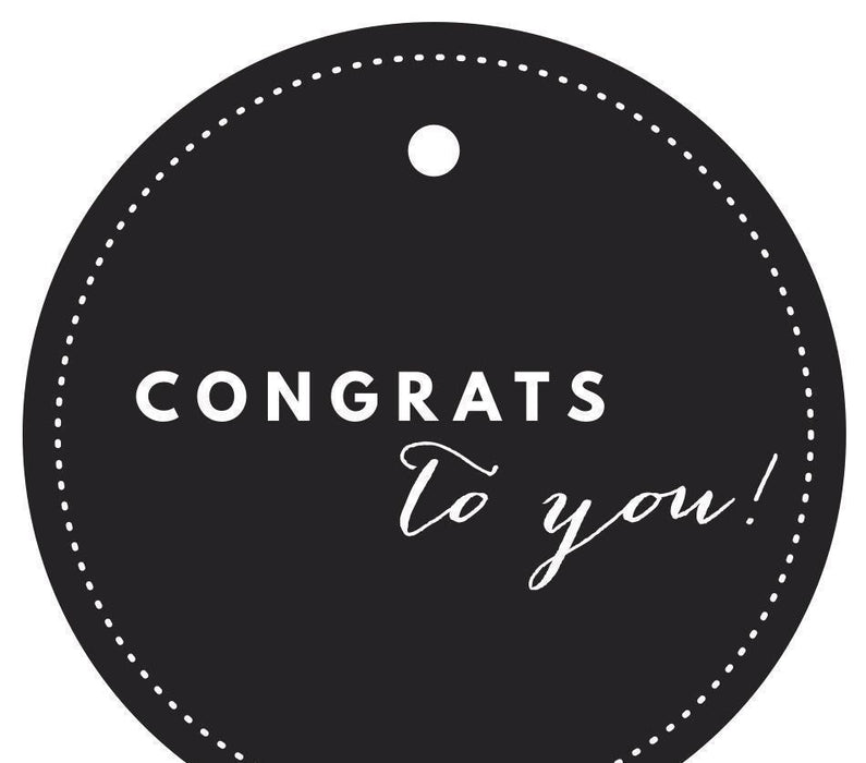 Congrats to You! Circle Gift Tags, Chic Style-Set of 24-Andaz Press-Black-
