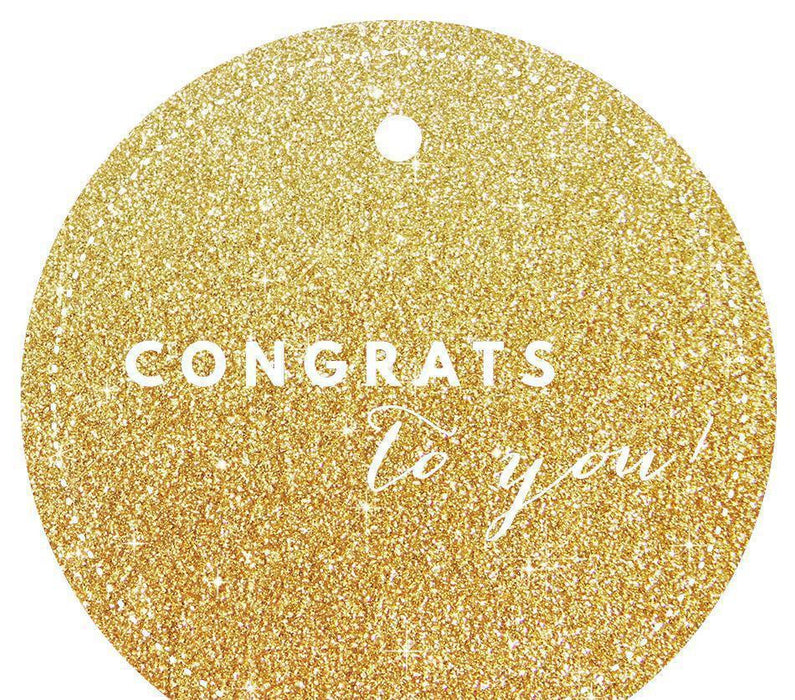 Congrats to You! Circle Gift Tags, Chic Style-Set of 24-Andaz Press-Gold-