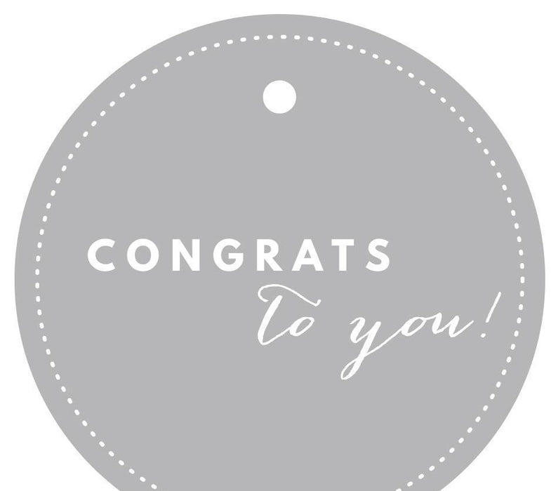 Congrats to You! Circle Gift Tags, Chic Style-Set of 24-Andaz Press-Gray-