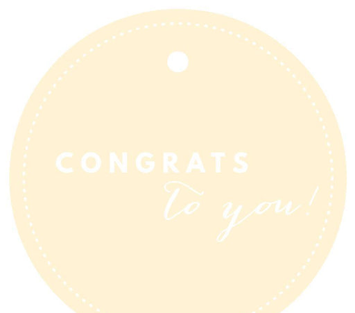 Congrats to You! Circle Gift Tags, Chic Style-Set of 24-Andaz Press-Ivory-