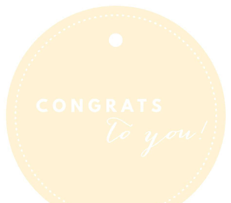 Congrats to You! Circle Gift Tags, Chic Style-Set of 24-Andaz Press-Ivory-