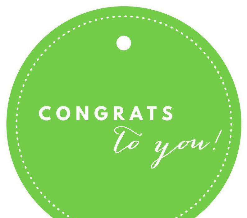 Congrats to You! Circle Gift Tags, Chic Style-Set of 24-Andaz Press-Kiwi Green-