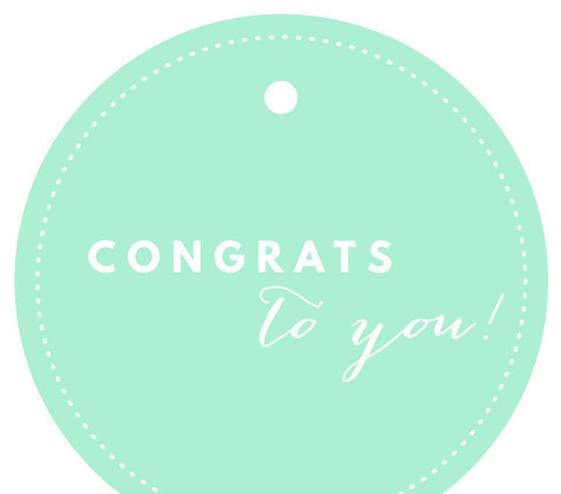 Congrats to You! Circle Gift Tags, Chic Style-Set of 24-Andaz Press-Mint Green-