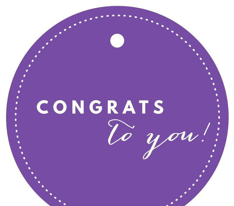Congrats to You! Circle Gift Tags, Chic Style-Set of 24-Andaz Press-Purple-