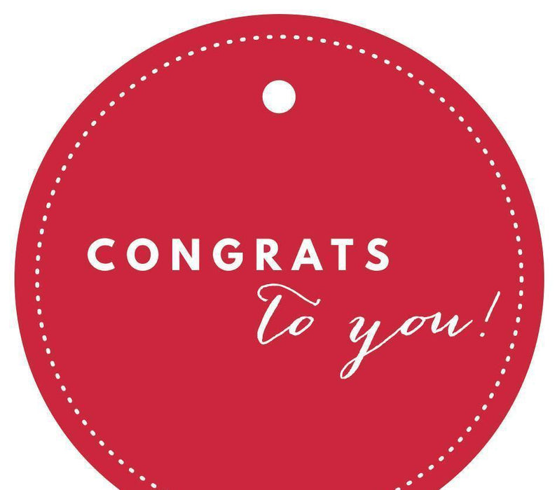 Congrats to You! Circle Gift Tags, Chic Style-Set of 24-Andaz Press-Red-