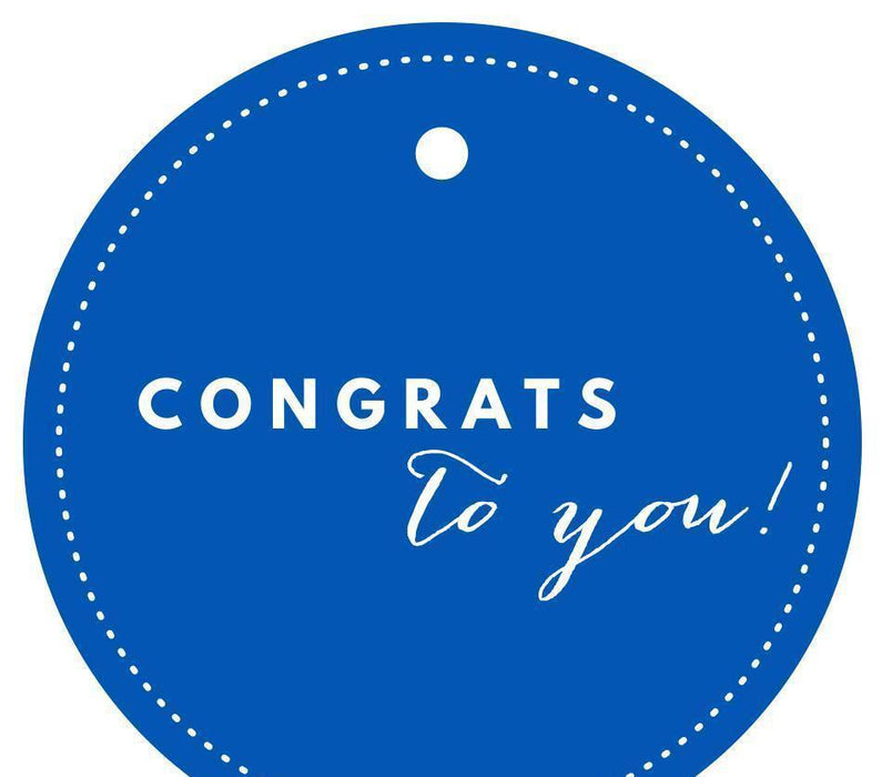 Congrats to You! Circle Gift Tags, Chic Style-Set of 24-Andaz Press-Royal Blue-