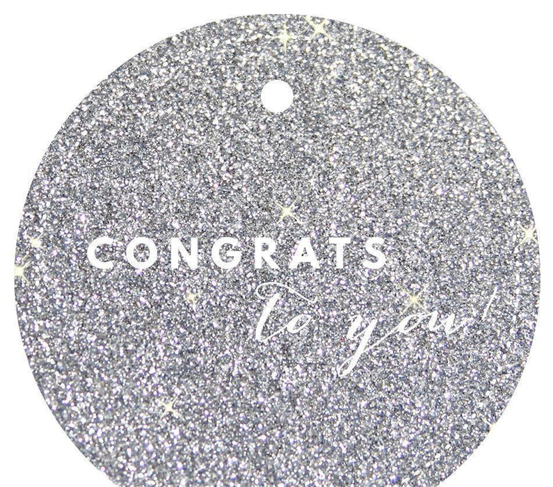Congrats to You! Circle Gift Tags, Chic Style-Set of 24-Andaz Press-Silver-