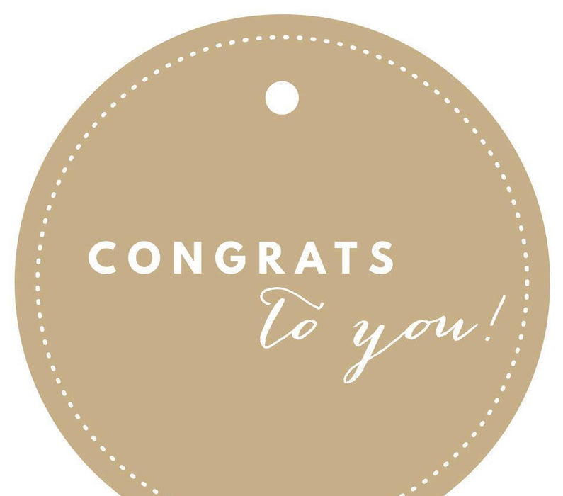 Congrats to You! Circle Gift Tags, Chic Style-Set of 24-Andaz Press-Tan-