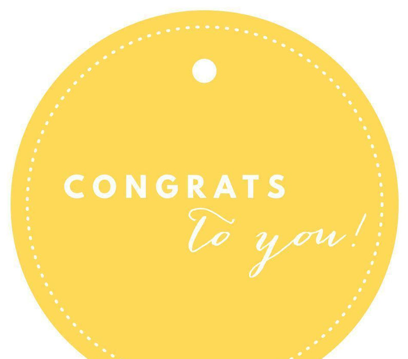 Congrats to You! Circle Gift Tags, Chic Style-Set of 24-Andaz Press-Yellow-
