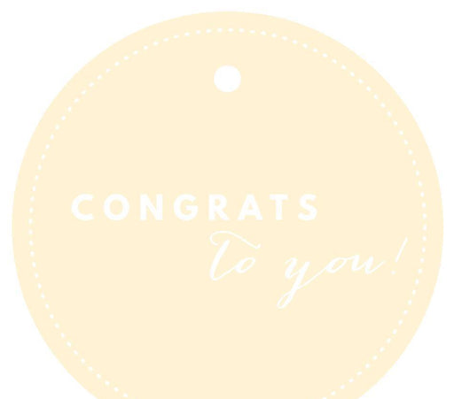Congrats to You! Circle Gift Tags, Chic Style-Set of 24-Andaz Press-Ivory-